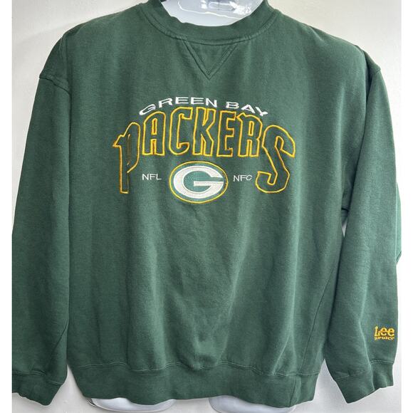 Vintage 90s Lee Sport Green Bay Packers Sweatshirt Crewneck Mens L Embroidered - Picture 1 of 9